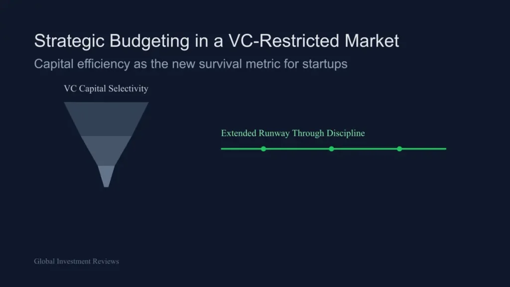 Strategic budgeting framework showing how startups extend runway in a venture capital restricted market