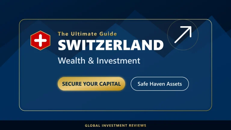 Premium Switzerland Wealth and Investment Guide cover showing Swiss flag and growth trends by Global Investment Reviews